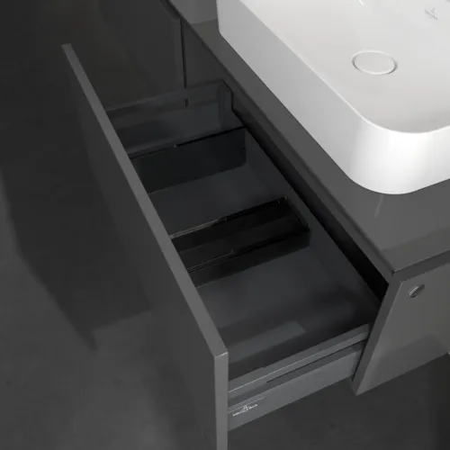VILLEROY BOCH Legato toaletní skříňka, 2 výsuvy, 1600 x 380 x 500 mm, lesklá šedá / lesklá šedá #B76700FP, obrázek 6