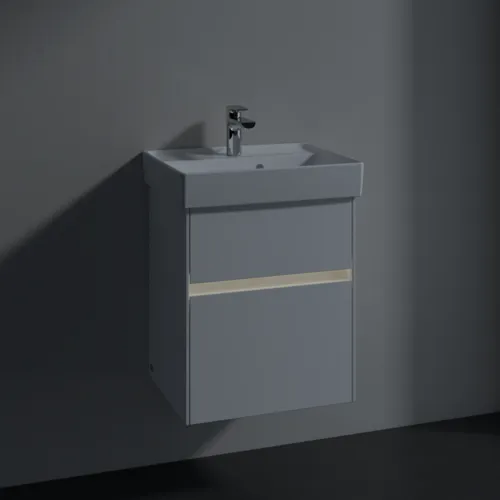 VILLEROY BOCH Toaletní skříňka Collaro, s osvětlením, 2 výsuvy, 460 x 546 x 374 mm, lesklá bílá #C006B0DH, obrázek 5