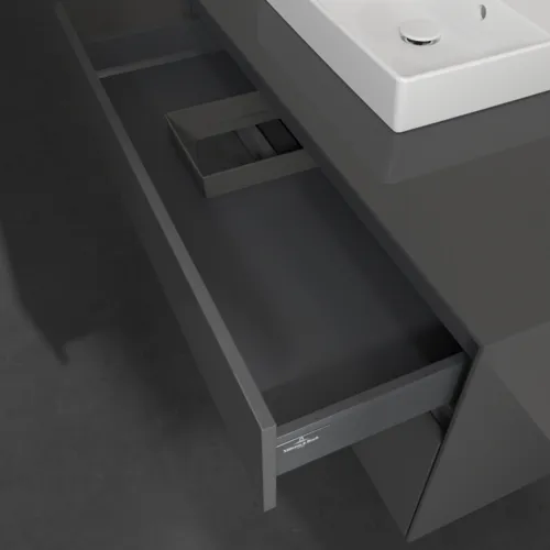 VILLEROY BOCH Toaletní skříňka Collaro, s osvětlením, 2 výsuvy, 1000 x 548 x 500 mm, lesklá šedá / lesklá šedá #C014B0FP, obrázek 8