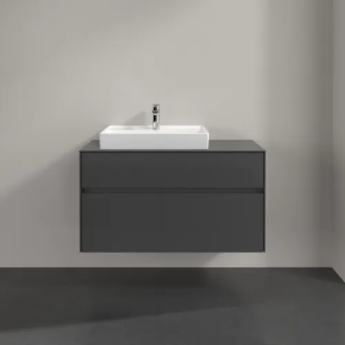 VILLEROY BOCH Toaletní skříňka Collaro, 2 výsuvy, 1000 x 548 x 500 mm, lesklá šedá / lesklá šedá #C01700FP, obrázek 3