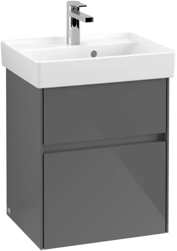 VILLEROY BOCH Toaletní skříňka Collaro, s osvětlením, 2 výsuvy, 460 x 546 x 374 mm, lesklá šedá #C006B0FP