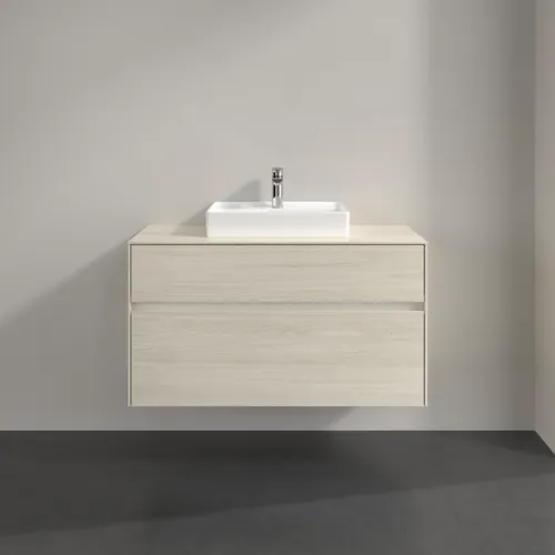 VILLEROY BOCH Toaletní skříňka Collaro, 2 výsuvy, 1000 x 548 x 500 mm, bílý dub / bílý dub #C01600AA, obrázek 3