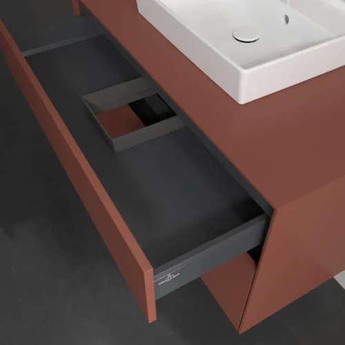 VILLEROY BOCH Toaletní skříňka Collaro, 2 výsuvy, 1000 x 548 x 500 mm, vínově červená / vínově červená #C01600AH, obrázek 7