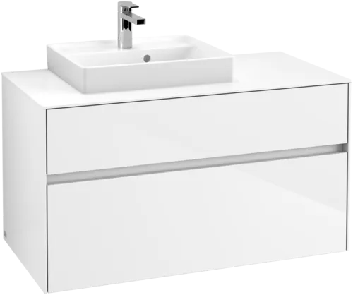 VILLEROY BOCH Collaro toaletní skříňka, s osvětlením, 2 výsuvy, 1000 x 548 x 500 mm, lesklá bílá / lesklá bílá #C014B0DH