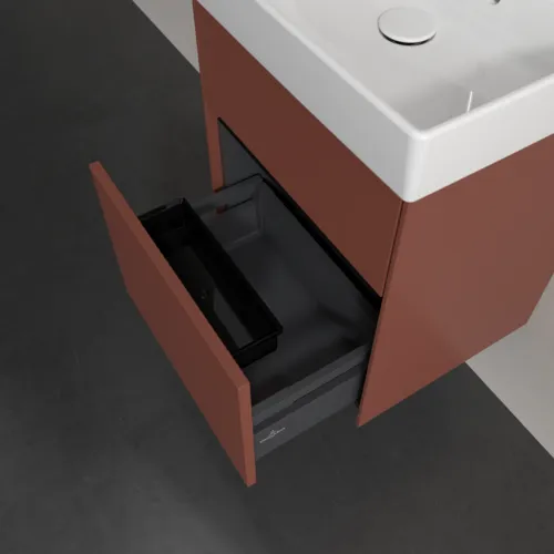 VILLEROY BOCH Toaletní skříňka Collaro, s osvětlením, 2 výsuvy, 460 x 546 x 374 mm, vínově červená #C006B0AH, obrázek 7