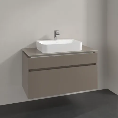 VILLEROY BOCH Legato toaletní skříňka, 2 výsuvy, 1000 x 550 x 500 mm, Truffle Grey / Truffle Grey #B75600VG, obrázek 2