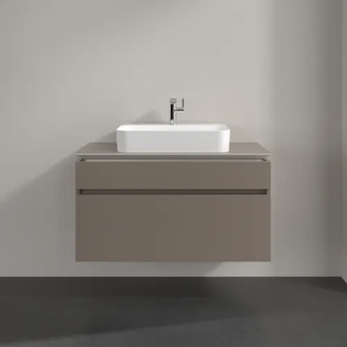 VILLEROY BOCH Legato toaletní skříňka, 2 výsuvy, 1000 x 550 x 500 mm, Truffle Grey / Truffle Grey #B75600VG, obrázek 3