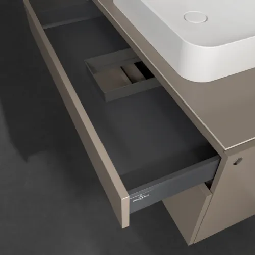 VILLEROY BOCH Legato toaletní skříňka, 2 výsuvy, 1000 x 550 x 500 mm, Truffle Grey / Truffle Grey #B75600VG, obrázek 7