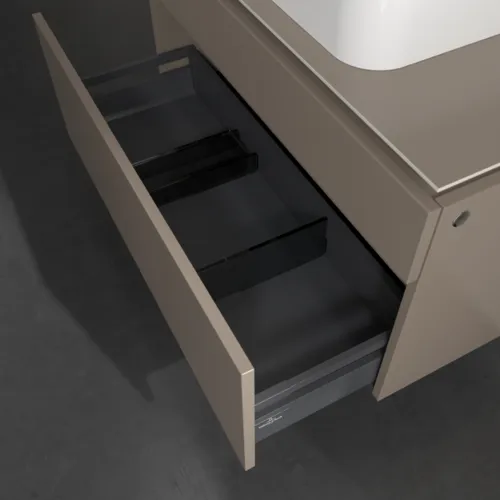 VILLEROY BOCH Legato toaletní skříňka, 2 výsuvy, 1000 x 550 x 500 mm, Truffle Grey / Truffle Grey #B75600VG, obrázek 6