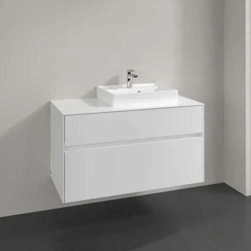 VILLEROY BOCH Umyvadlová skříňka Collaro, 2 zásuvky, 1000 x 548 x 500 mm, lesklá bílá / lesklá bílá #C01500DH, obrázek 2
