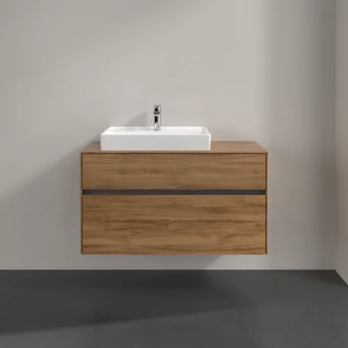 VILLEROY BOCH Umyvadlová skříňka Collaro, s osvětlením, 2 výsuvy, 1000 x 548 x 500 mm, dub Kansas #C017B0RH, obrázek 3