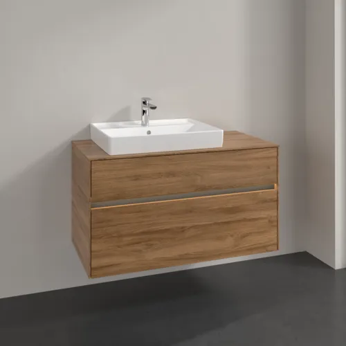 VILLEROY BOCH Umyvadlová skříňka Collaro, s osvětlením, 2 výsuvy, 1000 x 548 x 500 mm, dub Kansas #C017B0RH, obrázek 2