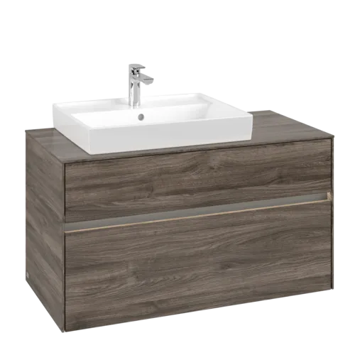 VILLEROY BOCH Umyvadlová skříňka Collaro, s osvětlením, 2 výsuvy, 1000 x 548 x 500 mm, dub kamenný #C017B0RK