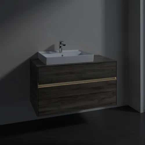 VILLEROY BOCH Umyvadlová skříňka Collaro, s osvětlením, 2 výsuvy, 1000 x 548 x 500 mm, dub kamenný #C017B0RK, obrázek 5