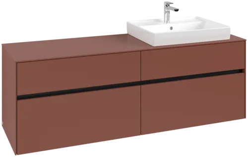 VILLEROY BOCH Toaletní skříňka Collaro, s osvětlením, 4 výsuvy, 1600 x 548 x 500 mm, Vínově červená / Vínově červená #C023B0AH