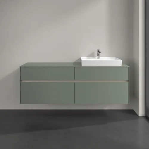 VILLEROY BOCH Toaletní skříňka Collaro, s osvětlením, 4 výsuvy, 1600 x 548 x 500 mm, Soft Green / Soft Green #C023B0AF, obrázek 3