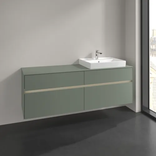 VILLEROY BOCH Toaletní skříňka Collaro, s osvětlením, 4 výsuvy, 1600 x 548 x 500 mm, Soft Green / Soft Green #C023B0AF, obrázek 2