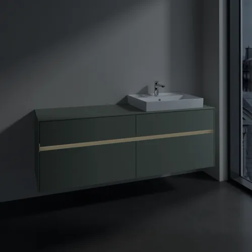 VILLEROY BOCH Toaletní skříňka Collaro, s osvětlením, 4 výsuvy, 1600 x 548 x 500 mm, Soft Green / Soft Green #C023B0AF, obrázek 5
