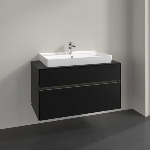 VILLEROY BOCH Collaro toaletní skříňka, s osvětlením, 2 výsuvy, 1000 x 548 x 500 mm, Volcano Black / Volcano Black #C020B0VL, obrázek 2