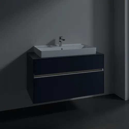 VILLEROY BOCH Collaro toaletní skříňka, s osvětlením, 2 výsuvy, 1000 x 548 x 500 mm, Marine Blue / Marine Blue #C020B0VQ, obrázek 5