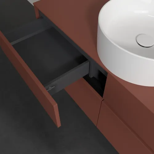 VILLEROY BOCH Toaletní skříňka Collaro, 4 výsuvy, 1200 x 548 x 500 mm, Vínově červená / Vínově červená #C04100AH, obrázek 7