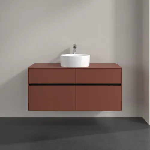 VILLEROY BOCH Toaletní skříňka Collaro, 4 výsuvy, 1200 x 548 x 500 mm, Vínově červená / Vínově červená #C04100AH, obrázek 3