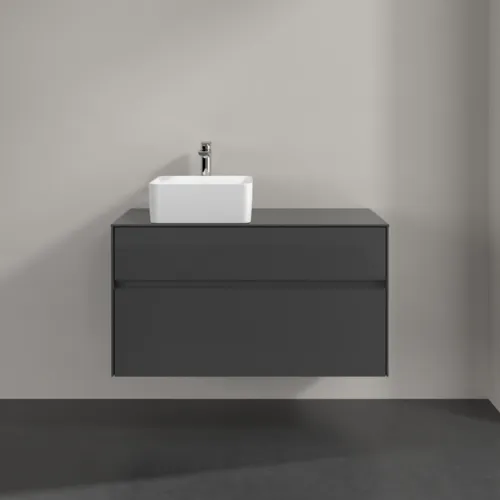 VILLEROY BOCH Toaletní skříňka Collaro, s osvětlením, 2 výsuvy, 1000 x 548 x 500 mm, lesklá šedá / lesklá šedá #C039B0FP, obrázek 3