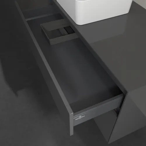 VILLEROY BOCH Toaletní skříňka Collaro, s osvětlením, 2 výsuvy, 1000 x 548 x 500 mm, lesklá šedá / lesklá šedá #C039B0FP, obrázek 8