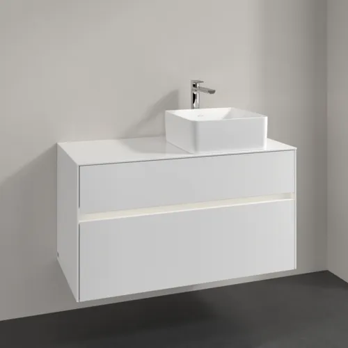 VILLEROY BOCH Collaro toaletní skříňka, s osvětlením, 2 výsuvy, 1000 x 548 x 500 mm, lesklá bílá / lesklá bílá #C040B0DH, obrázek 2