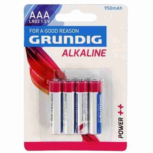 Grundig alkalická baterie AAA, 950mAh, 4ks