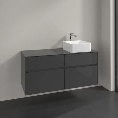 VILLEROY BOCH Collaro toaletní skříňka, 4 výsuvy, 1200 x 548 x 500 mm, lesklá šedá / lesklá šedá #C04300FP, obrázek 2