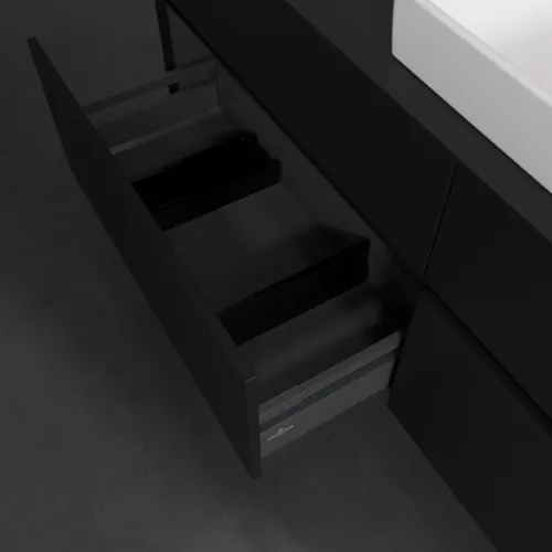 VILLEROY BOCH Toaletní skříňka Collaro, s osvětlením, 4 výsuvy, 1600 x 548 x 500 mm, Volcano Black / Volcano Black #C027B0VL, obrázek 7