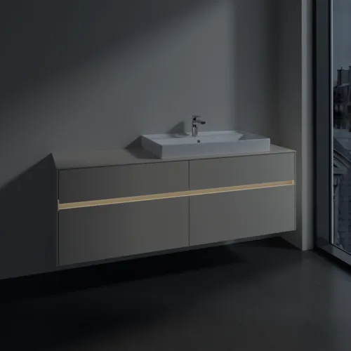 VILLEROY BOCH Toaletní skříňka Collaro, s osvětlením, 4 výsuvy, 1600 x 548 x 500 mm, Cashmere Grey / Cashmere Grey #C027B0VN, obrázek 5
