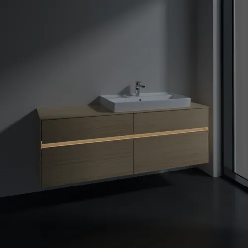 VILLEROY BOCH Toaletní skříňka Collaro, s osvětlením, 4 výsuvy, 1600 x 548 x 500 mm, severský dub / severský dub #C027B0VJ, obrázek 5