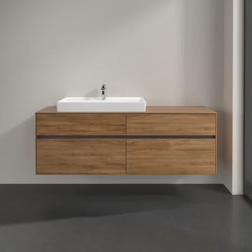 VILLEROY BOCH Toaletní skříňka Collaro, s osvětlením, 4 výsuvy, 1600 x 548 x 500 mm, dub Kansas #C026B0RH, obrázek 3