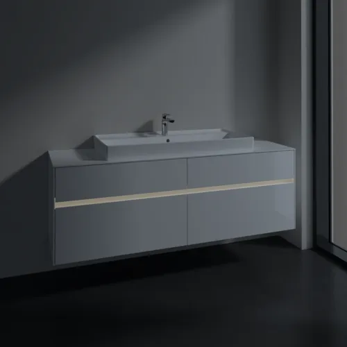 VILLEROY BOCH Toaletní skříňka Collaro, s osvětlením, 4 výsuvy, 1600 x 548 x 500 mm, lesklá bílá / lesklá bílá #C031B0DH, obrázek 5