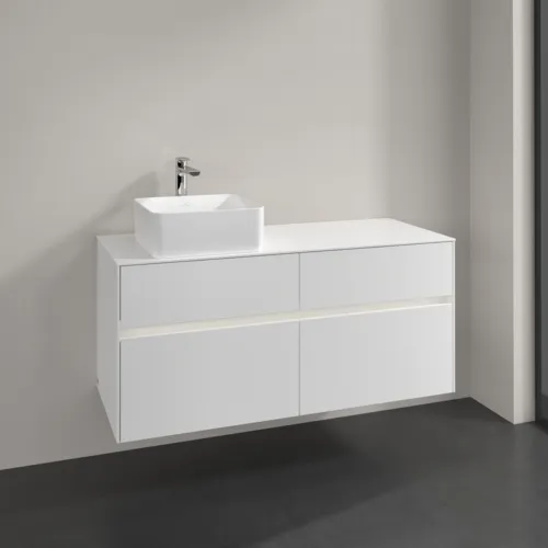 VILLEROY BOCH Collaro toaletní skříňka, s osvětlením, 4 výsuvy, 1200 x 548 x 500 mm, bílá matná / bílá matná #C042B0MS, obrázek 2