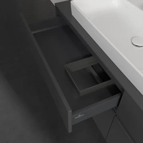 VILLEROY BOCH Toaletní skříňka Collaro, 4 výsuvy, 1600 x 548 x 500 mm, lesklá šedá / lesklá šedá #C02600FP, obrázek 7