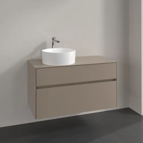 VILLEROY BOCH Toaletní skříňka Collaro, 2 výsuvy, 1000 x 548 x 500 mm, taupe / taupe #C03900VM, obrázek 2