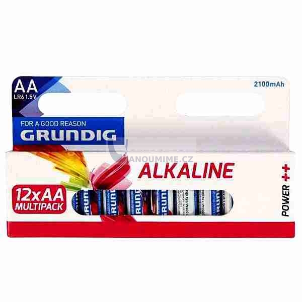 Grundig alkalická baterie AA, 2100mAh, 12ks
