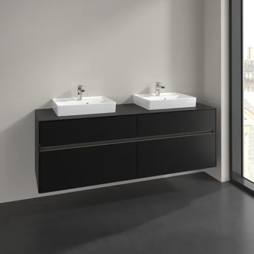 VILLEROY BOCH Toaletní skříňka Collaro, s osvětlením, 4 výsuvy, 1600 x 548 x 500 mm, Volcano Black / Volcano Black #C021B0VL, obrázek 2
