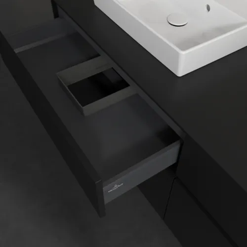 VILLEROY BOCH Toaletní skříňka Collaro, s osvětlením, 4 výsuvy, 1600 x 548 x 500 mm, Volcano Black / Volcano Black #C021B0VL, obrázek 8