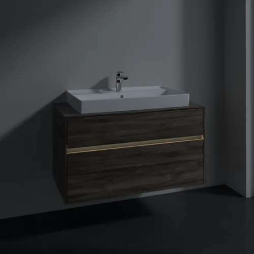 VILLEROY BOCH Umyvadlová skříňka Collaro, s osvětlením, 2 výsuvy, 1000 x 548 x 500 mm, dub kamenný #C020B0RK, obrázek 5