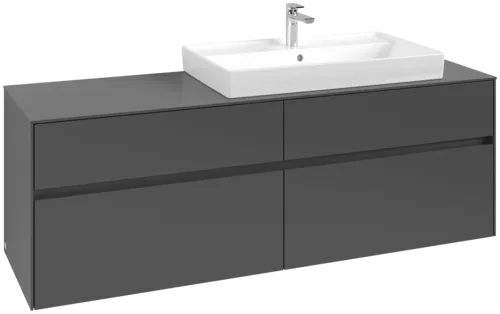 VILLEROY BOCH Toaletní skříňka Collaro, s osvětlením, 4 výsuvy, 1600 x 548 x 500 mm, Grafit / Grafit #C027B0VR