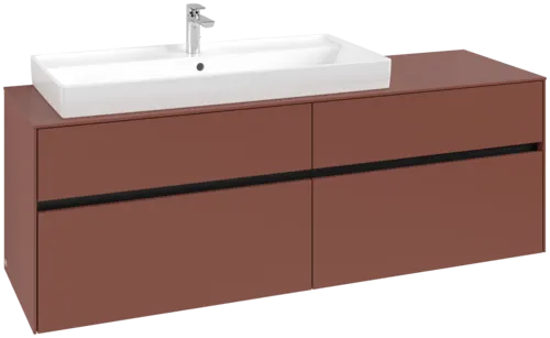 VILLEROY BOCH Toaletní skříňka Collaro, s osvětlením, 4 výsuvy, 1600 x 548 x 500 mm, Vínově červená / Vínově červená #C029B0AH