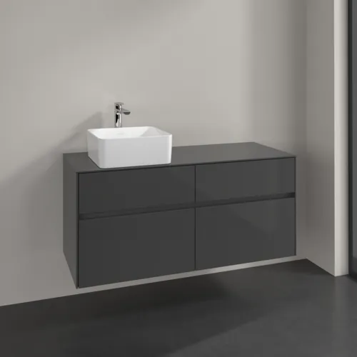 VILLEROY BOCH Collaro toaletní skříňka, 4 výsuvy, 1200 x 548 x 500 mm, lesklá šedá / lesklá šedá #C04200FP, obrázek 2