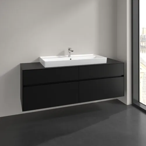 VILLEROY BOCH Toaletní skříňka Collaro, 4 výsuvy, 1600 x 548 x 500 mm, Volcano Black / Volcano Black #C03100VL, obrázek 2