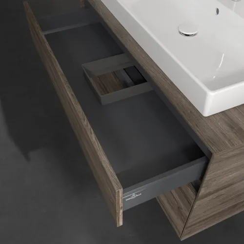 VILLEROY BOCH Toaletní skříňka Collaro, 2 výsuvy, 1000 x 548 x 500 mm, dub kamenný #C02000RK, obrázek 7