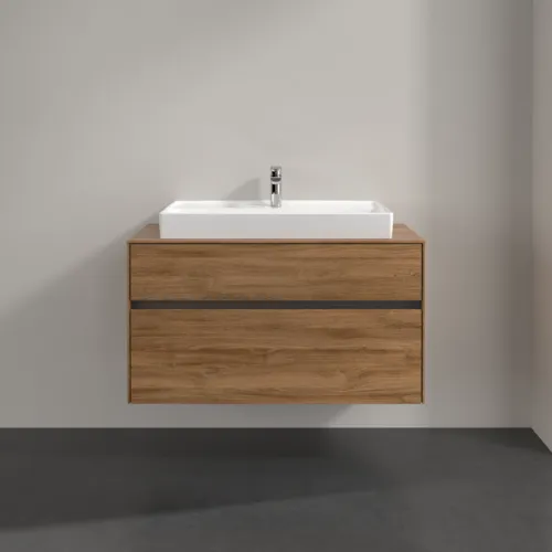 VILLEROY BOCH Toaletní skříňka Collaro, 2 výsuvy, 1000 x 548 x 500 mm, dub Kansas #C02000RH, obrázek 3