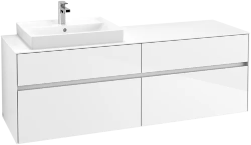 VILLEROY BOCH Toaletní skříňka Collaro, s osvětlením, 4 výsuvy, 1600 x 548 x 500 mm, lesklá bílá / lesklá bílá #C022B0DH